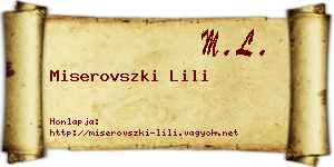 Miserovszki Lili névjegykártya